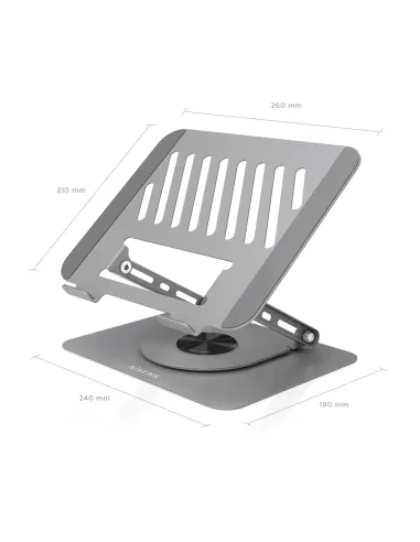 AISENS Soporte de Sobremesa XL Giratorio Ajustable para Portatil   Tablet 10"-17", Gris