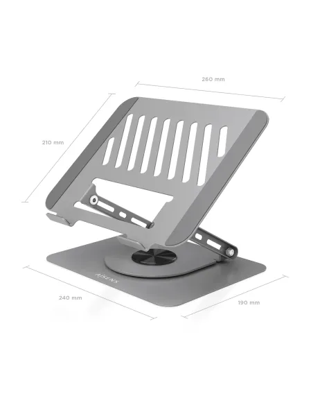 AISENS Soporte de Sobremesa XL Giratorio Ajustable para Portatil   Tablet 10"-17", Gris