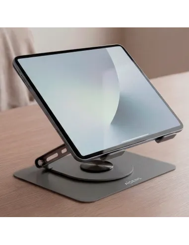 AISENS Soporte de Sobremesa XL Giratorio Ajustable para Portatil   Tablet 10"-17", Gris