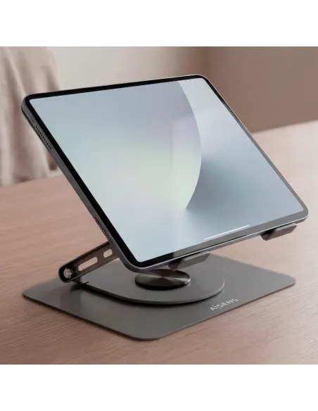 AISENS Soporte de Sobremesa XL Giratorio Ajustable para Portatil   Tablet 10"-17", Gris