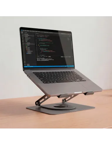 AISENS Soporte de Sobremesa XL Giratorio Ajustable para Portatil   Tablet 10"-17", Gris
