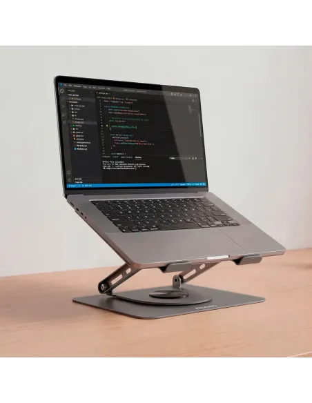 AISENS Soporte de Sobremesa XL Giratorio Ajustable para Portatil   Tablet 10"-17", Gris