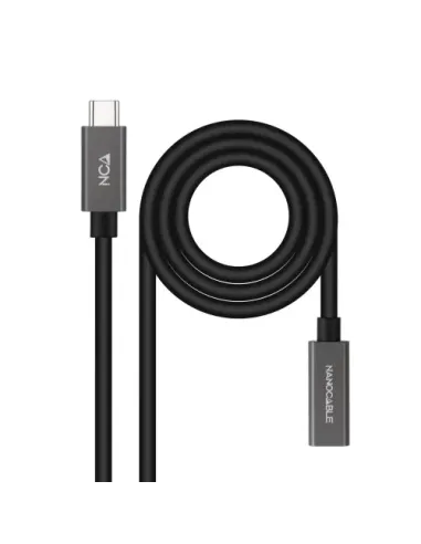 Nanocable Cable Prolongador USB-C 3.2 Gen2x2 20Gbps 3A, 4K/60Hz, USB-C/M-USB-C/H, Negro, 2 m