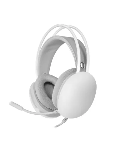 Mars Gaming MH-GLOW Blanco Auriculares 360° Full Chroma RGB Flow Micrófono Cancelación de Ruido Diseño Ultra-ligero Almohadillas