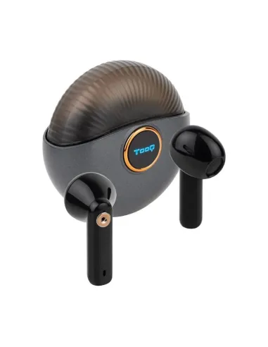 TooQ Snail Auriculares Inalámbricos + Micrófono Bluetooth con Estuche de Carga, Gris/Negros