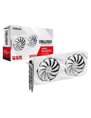 VGA ASROCK RX6600 CLW 8G (WHITE),AMD,RX6600,8GB,GDDR6,128BIT,HDMI+3DP (2 VENTILADORES)