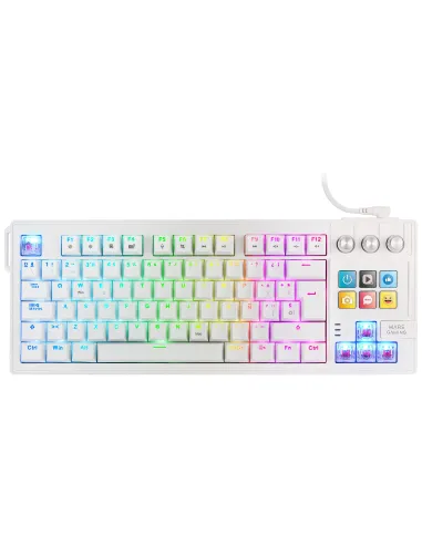 Mars Gaming MKMASTERW teclado Juego USB Español, Francés, Portugués Blanco