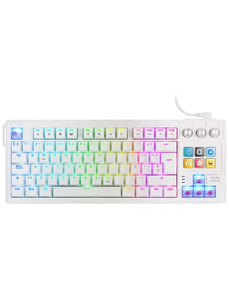 Mars Gaming MKMASTERW teclado Juego USB Español, Francés, Portugués Blanco