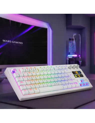 Mars Gaming MKMASTERW teclado Juego USB Español, Francés, Portugués Blanco