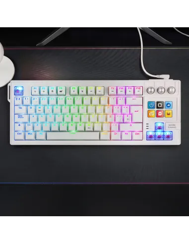 Mars Gaming MKMASTERW teclado Juego USB Español, Francés, Portugués Blanco