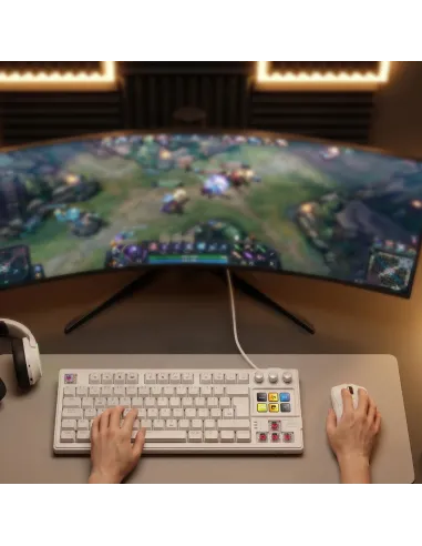Mars Gaming MKMASTERW teclado Juego USB Español, Francés, Portugués Blanco