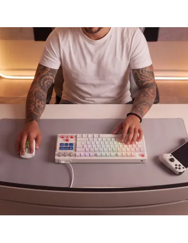 Mars Gaming MKMASTERW teclado Juego USB Español, Francés, Portugués Blanco