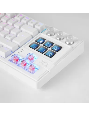 Mars Gaming MKMASTERW teclado Juego USB Español, Francés, Portugués Blanco