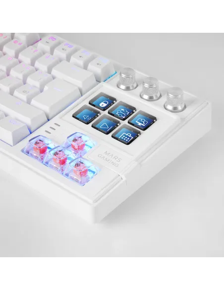 Mars Gaming MKMASTERW teclado Juego USB Español, Francés, Portugués Blanco