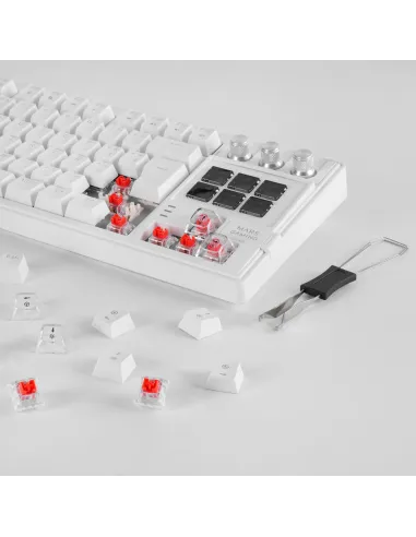 Mars Gaming MKMASTERW teclado Juego USB Español, Francés, Portugués Blanco