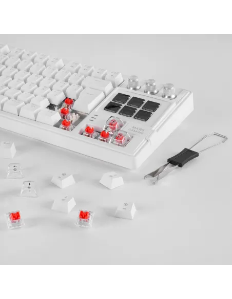 Mars Gaming MKMASTERW teclado Juego USB Español, Francés, Portugués Blanco