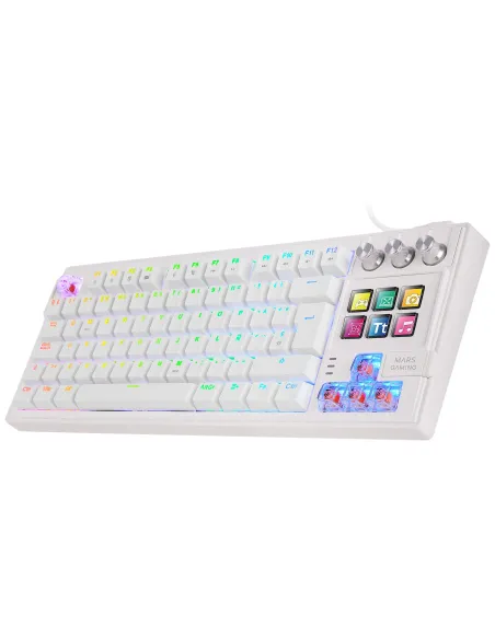 Mars Gaming MKMASTERW teclado Juego USB Español, Francés, Portugués Blanco