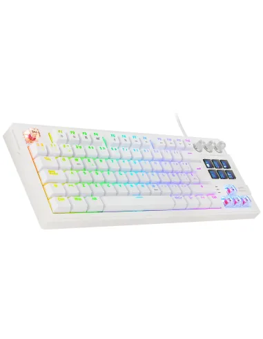 Mars Gaming MKMASTERW teclado Juego USB Español, Francés, Portugués Blanco