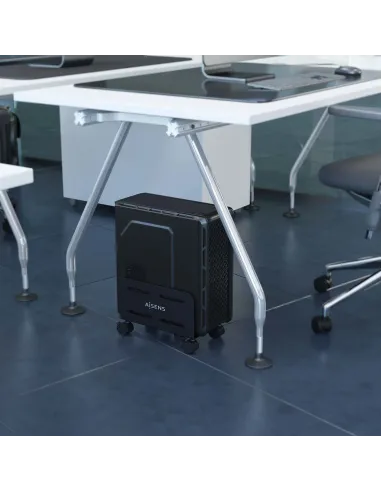AISENS Soporte Metálico Ajustable de Suelo para CPU, Negro