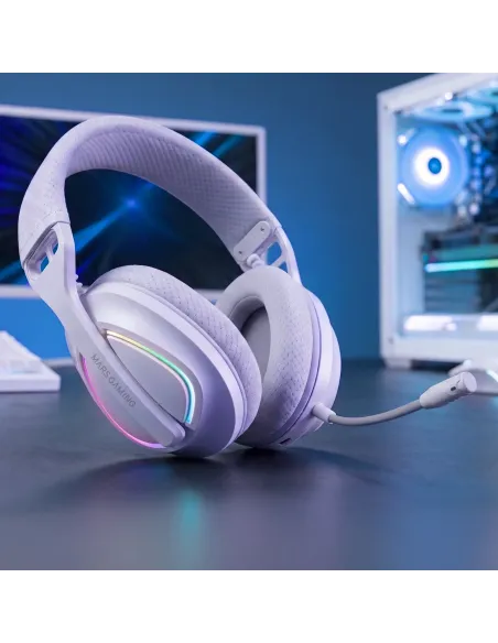 Mars Gaming MHWQUASARW auricular y casco Auriculares Inalámbrico Diadema Juego USB Type-C   USB Type-A Bluetooth Blanco
