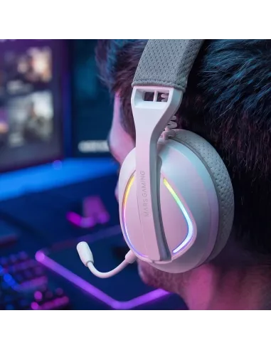 Mars Gaming MHWQUASARW auricular y casco Auriculares Inalámbrico Diadema Juego USB Type-C   USB Type-A Bluetooth Blanco