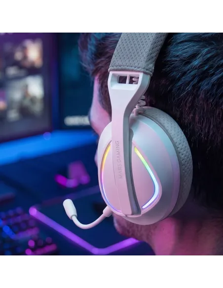 Mars Gaming MHWQUASARW auricular y casco Auriculares Inalámbrico Diadema Juego USB Type-C   USB Type-A Bluetooth Blanco