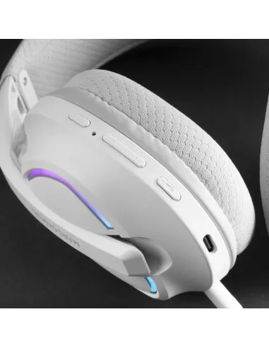 Mars Gaming MHWQUASARW auricular y casco Auriculares Inalámbrico Diadema Juego USB Type-C   USB Type-A Bluetooth Blanco