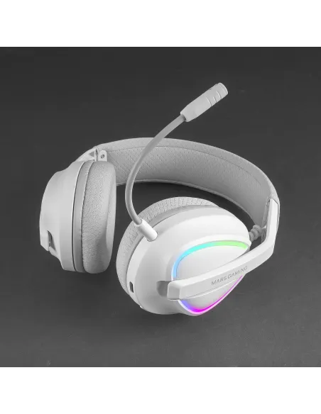 Mars Gaming MHWQUASARW auricular y casco Auriculares Inalámbrico Diadema Juego USB Type-C   USB Type-A Bluetooth Blanco