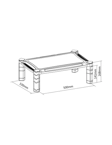 AISENS Soporte Elevador XL Para Monitor Portátil, Negro