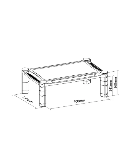 AISENS Soporte Elevador XL Para Monitor Portátil, Negro