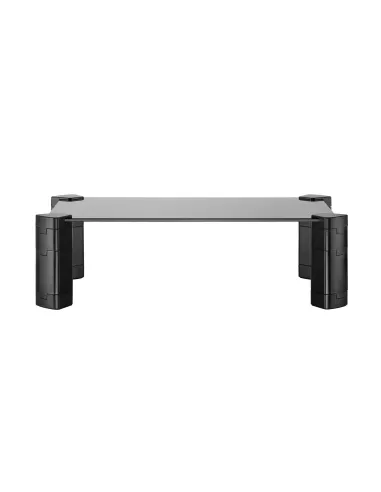 AISENS Soporte Elevador Cristal para Monitor Portátil, Negro