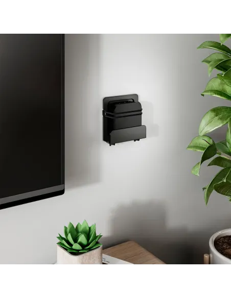 AISENS Soporte Universal De Pared Para Mini Pc, Router, Negro