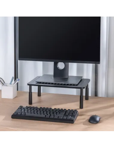AISENS Soporte elevador multiusos para monitor portátil, negro