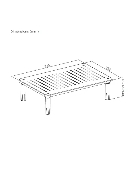 AISENS Soporte elevador multiusos para monitor portátil, negro