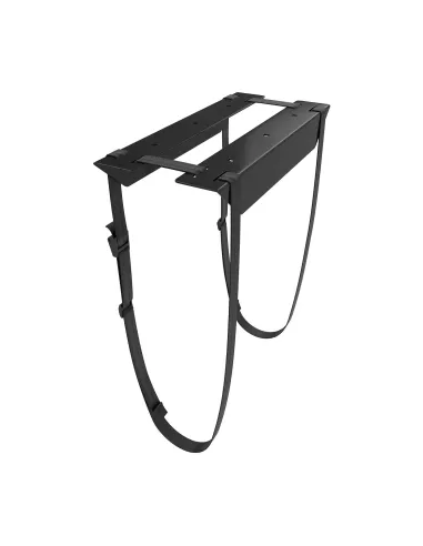 AISENS Soporte para CPU Debajo de Escritorio con Correa, Negro