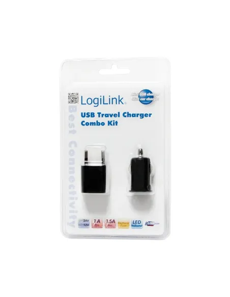 LogiLink PA0076 adaptador e inversor de corriente Auto Interior Negro