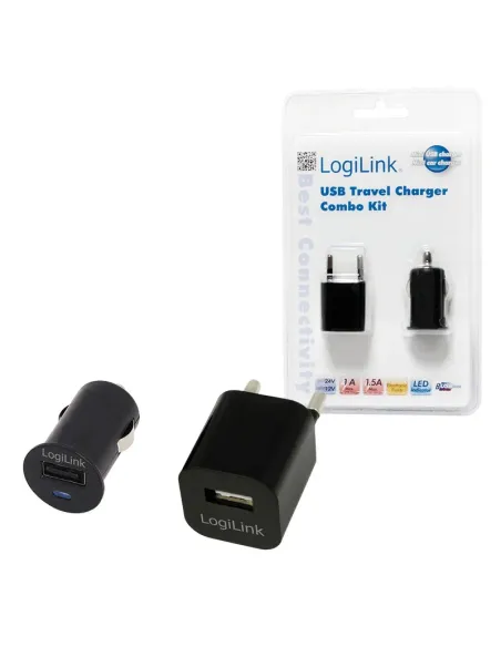 LogiLink PA0076 adaptador e inversor de corriente Auto Interior Negro