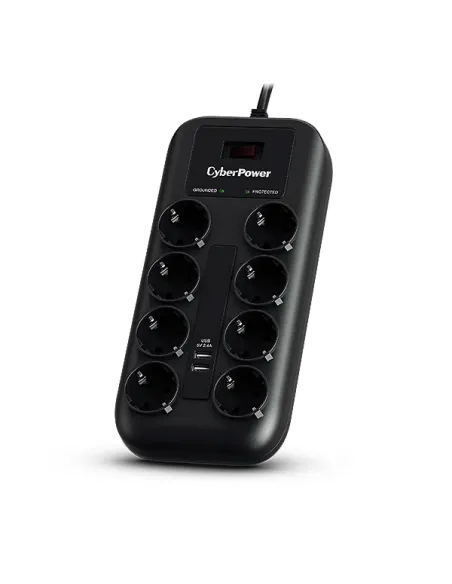 CyberPower P0820SUF0-DE limitador de tensión Negro 8 salidas AC 200 - 250 V 1,8 m