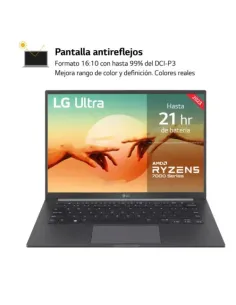 LG PORTATIL (14U70R-G.AP56B) ULTRA PRO, 14", RYZEN5, 8GB RAM, 512GB SSD, GRIS