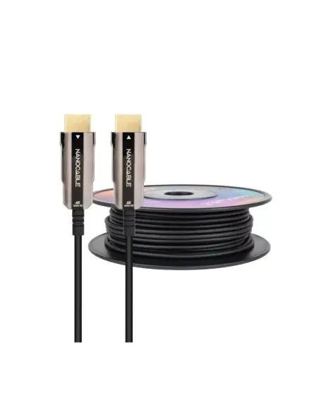 Nanocable Cable HDMI V2.0 AOC 4K@60Hz 18Gbps A/M-A/M, Negro, 80 m