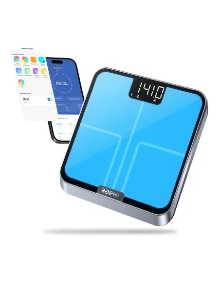Renpho Elis Chroma Rectángulo Negro, Acero inoxidable Báscula personal electrónica