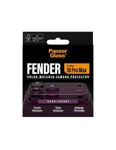 PanzerGlass ® Fender Camera Lens Protector Dark Cherry iPhone 18 Pro Max Protector de pantalla 1 pieza(s)