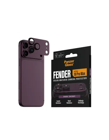 PanzerGlass ® Fender Camera Lens Protector Dark Cherry iPhone 18 Pro Max Protector de pantalla 1 pieza(s)