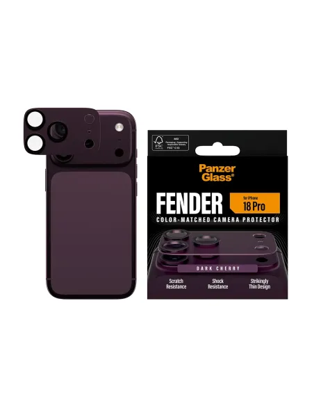 PanzerGlass ® Fender Camera Lens Protector Dark Cherry iPhone 18 Pro Protector de pantalla 1 pieza(s)