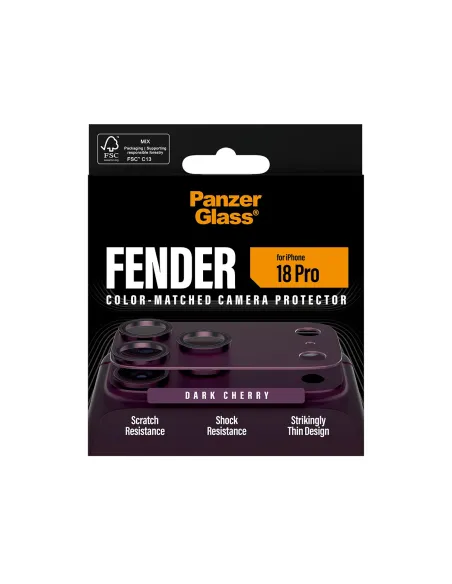 PanzerGlass ® Fender Camera Lens Protector Dark Cherry iPhone 18 Pro Protector de pantalla 1 pieza(s)