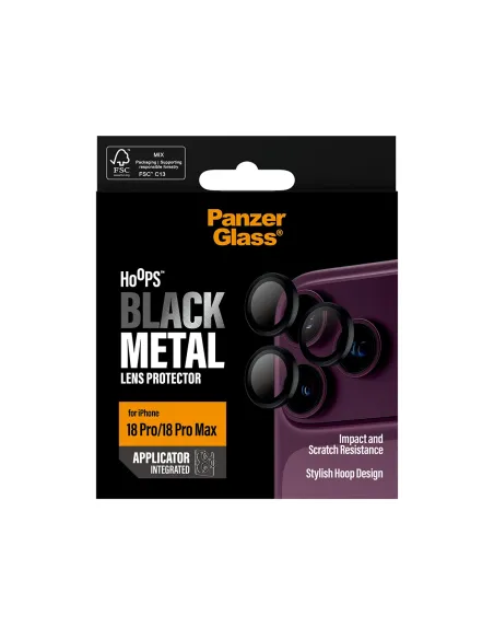 PanzerGlass ® Hoops® Camera Lens Protector Black iPhone 18 Pro | 18 Pro Max Protector de pantalla 1 pieza(s)