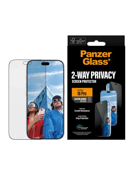 PanzerGlass ® 2-Way Privacy Screen Protector iPhone 18 Pro | Ultra-Wide Fit w. EasyAligner Protector de pantalla 1 pieza(s)