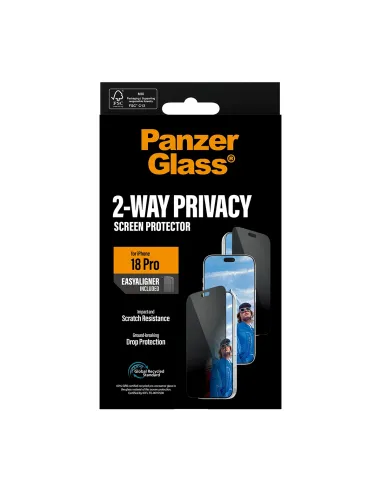 PanzerGlass ® 2-Way Privacy Screen Protector iPhone 18 Pro | Ultra-Wide Fit w. EasyAligner Protector de pantalla 1 pieza(s)