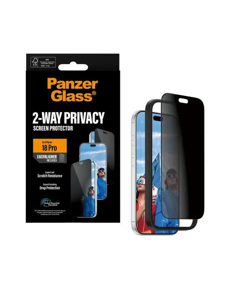 PanzerGlass ® 2-Way Privacy Screen Protector iPhone 18 Pro | Ultra-Wide Fit w. EasyAligner Protector de pantalla 1 pieza(s)