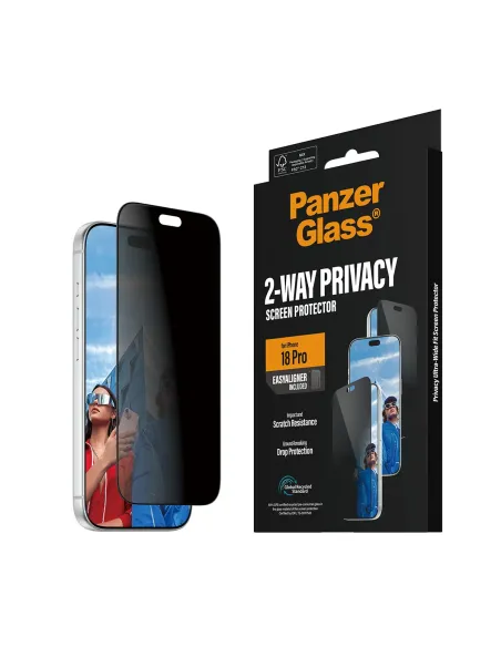 PanzerGlass ® 2-Way Privacy Screen Protector iPhone 18 Pro | Ultra-Wide Fit w. EasyAligner Protector de pantalla 1 pieza(s)